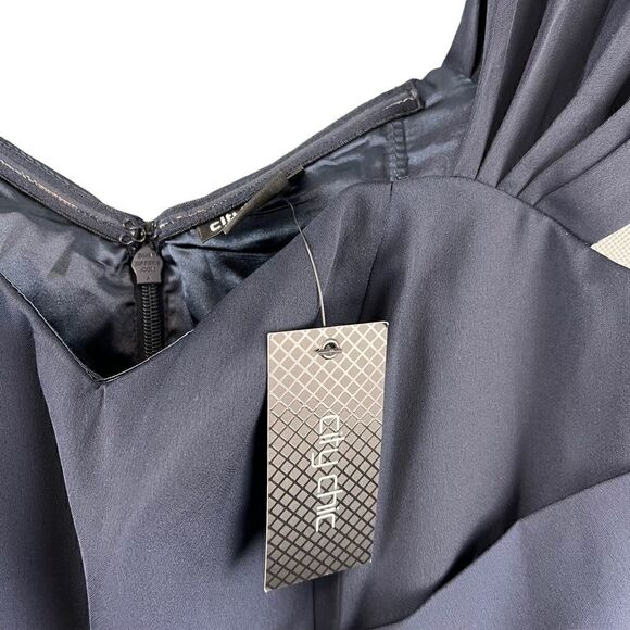 NWT City Chic Navy Blue Hypnotize Off the Shoulder Satin Maxi Dress US 12W - Picture 8 of 10